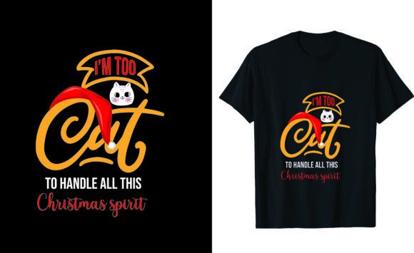 Cat-Themed Christmas Graphics for T-Shirt Designs