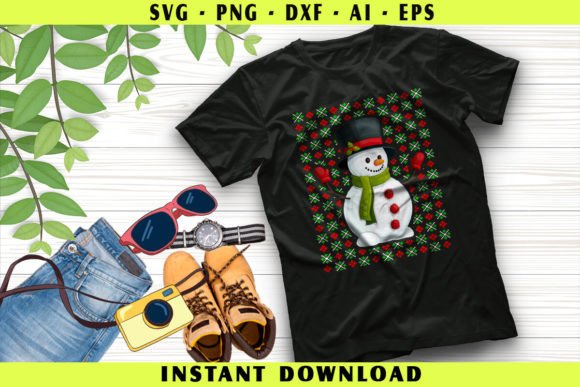Christmas Iceman: A Festive Graphic for T-Shirt Designs