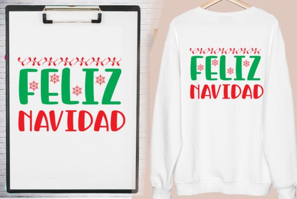 Feliz Navidad Christmas Sweater Design for Graphics and T-Shirts