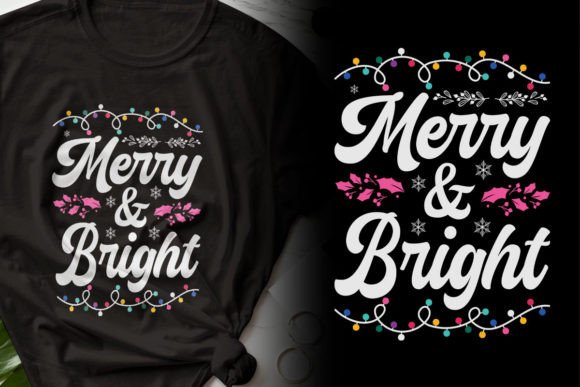 Festive Cheer: Merry Bright Christmas T-shirt Design