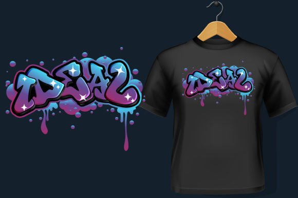 Ideal: A Bold Graffiti Lettering Graphics for T-Shirt Designs