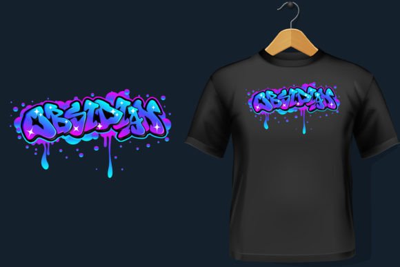 Obsidian: Bold Graffiti Graphics for T-Shirt Designs