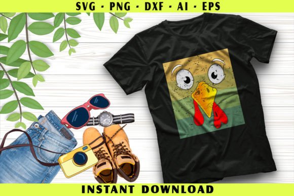 Thanksgiving Day Turkey Face: A Versatile T-Shirt Design Graphic